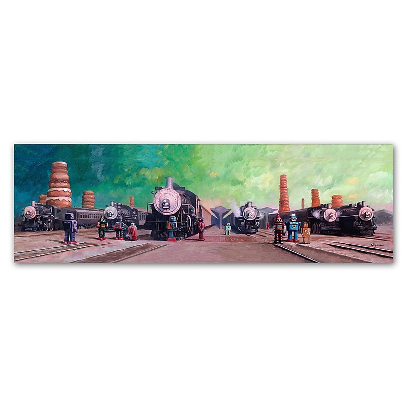 Trademark Fine Art ''Trainyard'' by Eric Joyner 16" x 47" Canvas Art (ALI1045-C1647GG) image 1