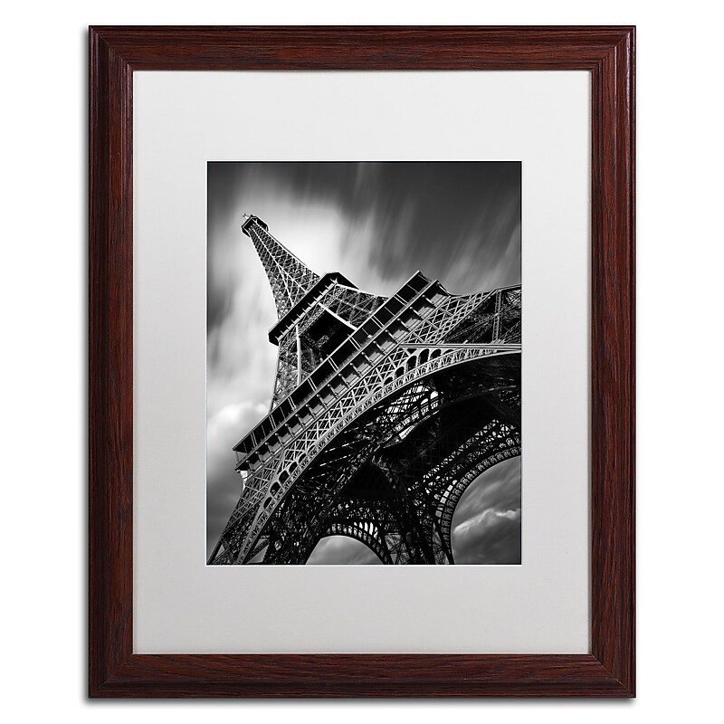 Trademark Fine Art ''Eiffel Tower Study II'' by Moises Levy 16" x 20" White Matted Wood Frame (ALI1056-W1620MF) image 1
