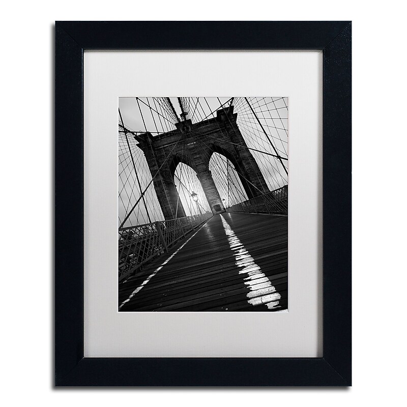 Trademark Fine Art ''Brooklyn Bridge Study I'' by Moises Levy 11" x 14" White Matted Black Frame (ALI1057-B1114MF) image 1