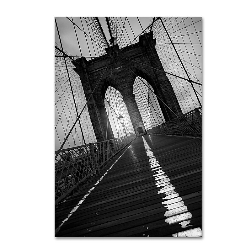 Trademark Fine Art ''Brooklyn Bridge Study I'' by Moises Levy 30" x 47" Canvas Art (ALI1057-C3047GG) image 1