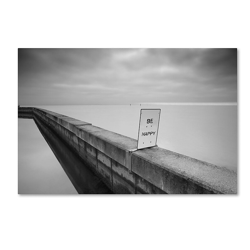 Trademark Fine Art ''Be Happy'' by Moises Levy 22" x 32" Canvas Art (ALI1060-C2232GG) image 1