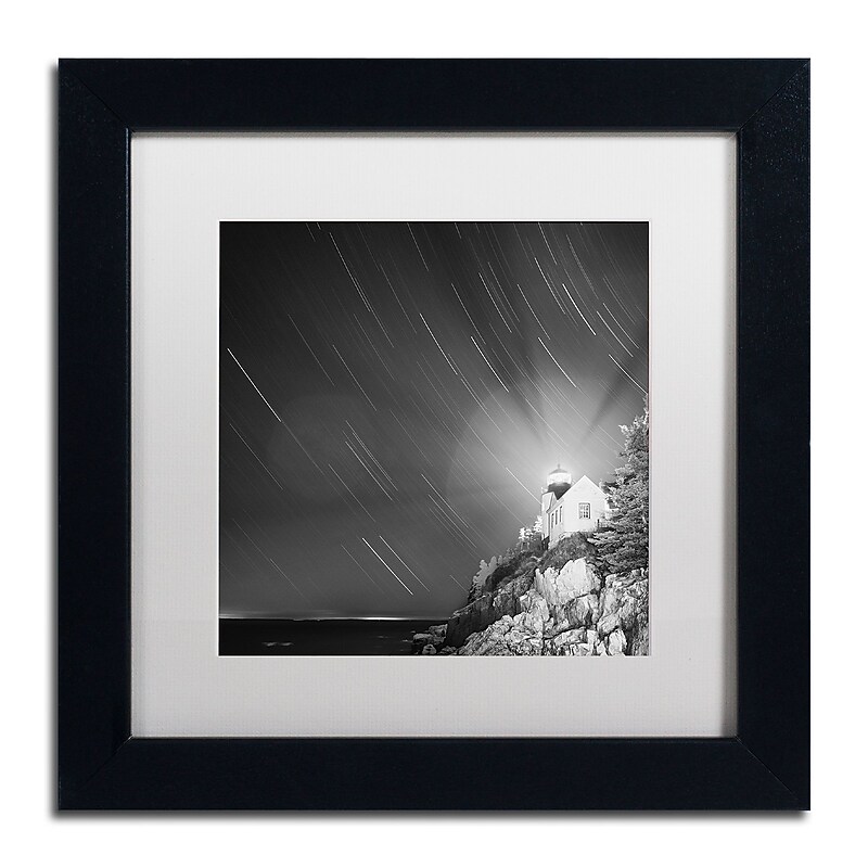 Trademark Fine Art ''Bass Harbor Sky'' by Moises Levy 11" x 11" White Matted Black Frame (ALI1064-B1111MF) image 1