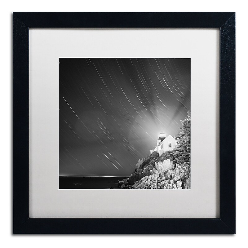Trademark Fine Art ''Bass Harbor Sky'' by Moises Levy 16" x 16" White Matted Black Frame (ALI1064-B1616MF) image 1