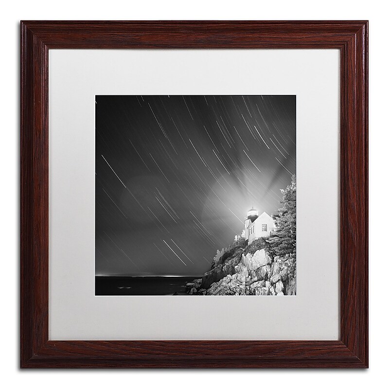 Trademark Fine Art ''Bass Harbor Sky'' by Moises Levy 16" x 16" White Matted Wood Frame (ALI1064-W1616MF) image 1