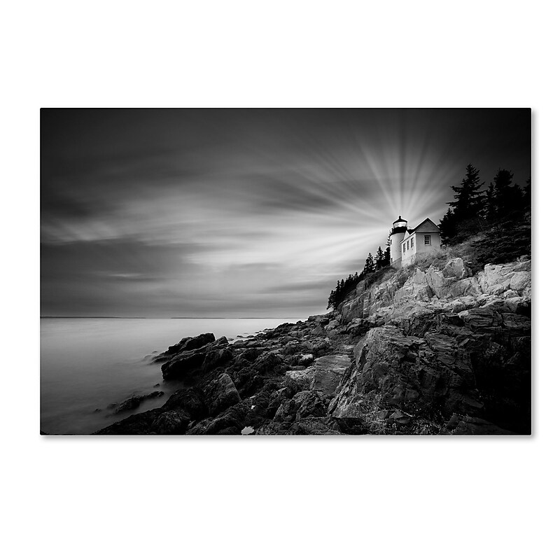Trademark Fine Art ''Bass Harbor Lighthouse'' by Moises Levy 30" x 47" Canvas Art (ALI1065-C3047GG) image 1