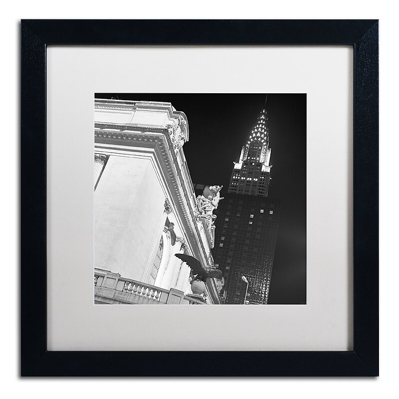 Trademark Fine Art ''New York 003'' by Moises Levy 16" x 16" White Matted Black Frame (ALI1071-B1616MF) image 1