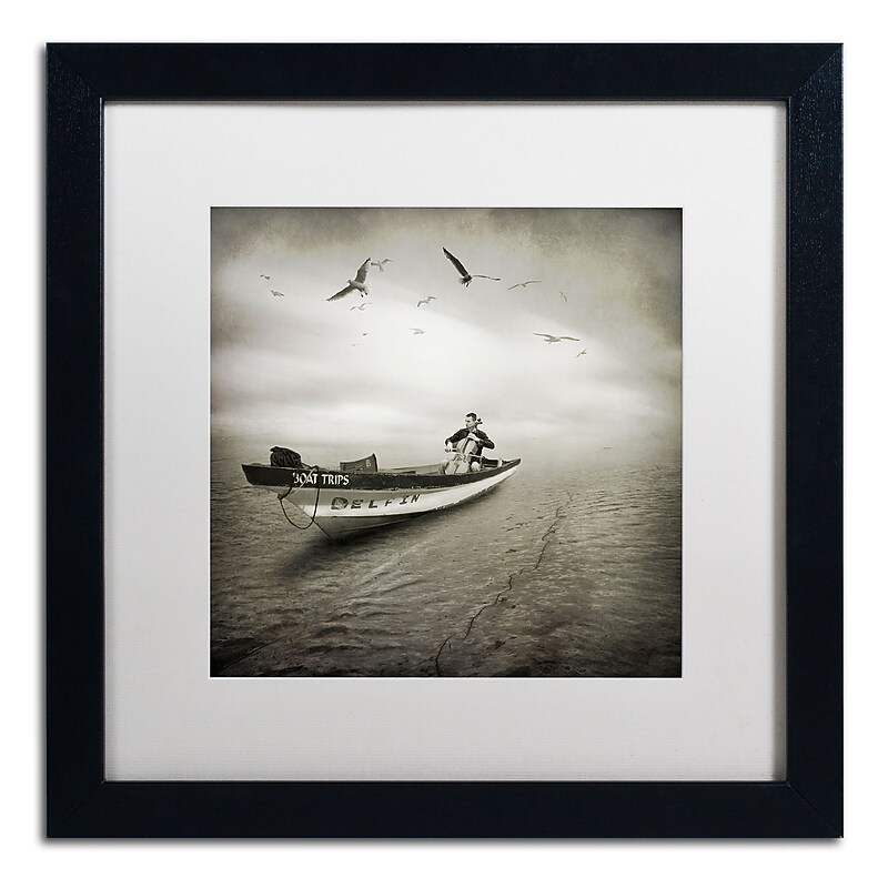 Trademark Fine Art ''Cello Sophia'' by Moises Levy 16" x 16" White Matted Black Frame (ALI1073-B1616MF) image 1