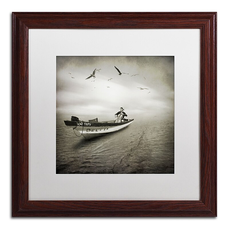 Trademark Fine Art ''Cello Sophia'' by Moises Levy 16" x 16" White Matted Wood Frame (ALI1073-W1616MF) image 1