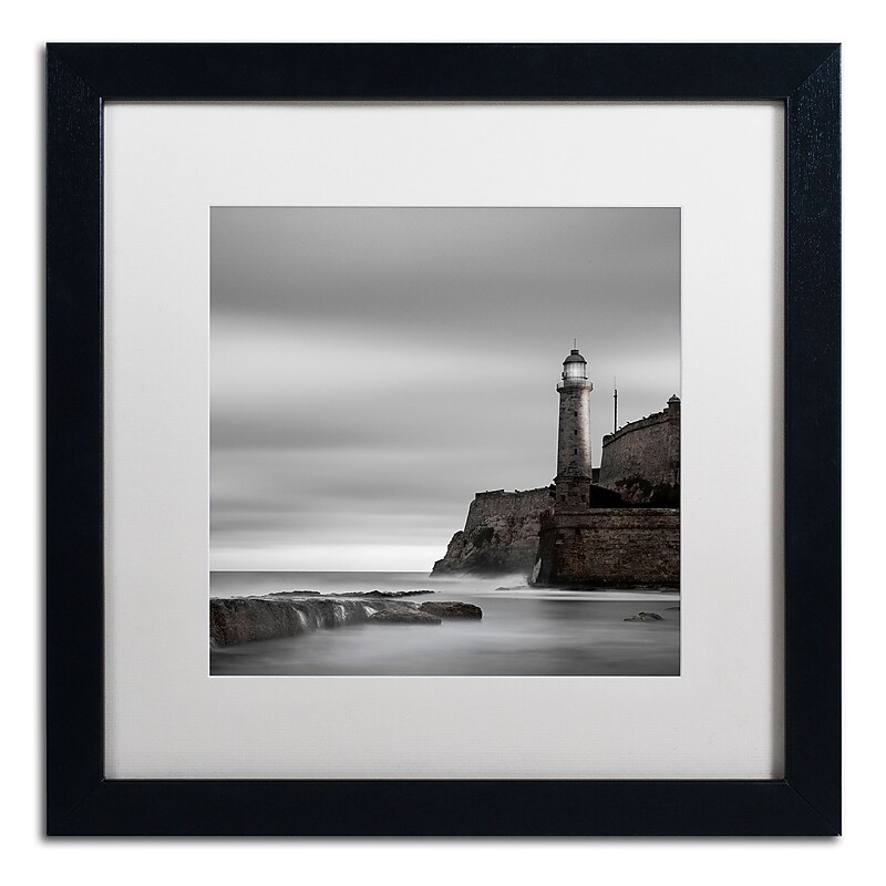 Trademark Fine Art ''Morro Lighthouse'' by Moises Levy 16" x 16" White Matted Black Frame (ALI1074-B1616MF) image 1