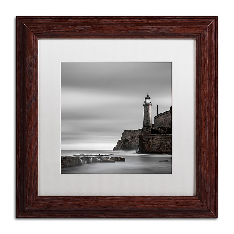 Trademark Fine Art ''Morro Lighthouse'' by Moises Levy 11" x 11" White Matted Wood Frame (ALI1074-W1111MF) image 1