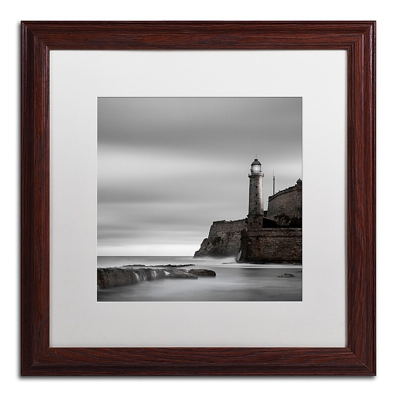Trademark Fine Art ''Morro Lighthouse'' by Moises Levy 16" x 16" White Matted Wood Frame (ALI1074-W1616MF) image 1