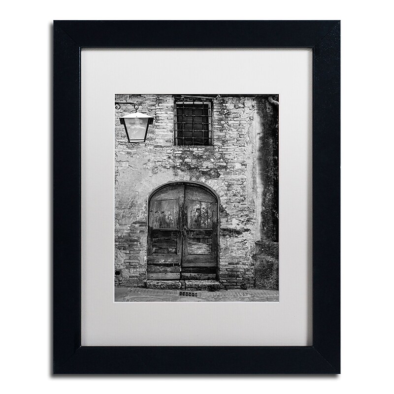 Trademark Fine Art ''San Gimignano Door'' by Moises Levy 11" x 14" White Matted Black Frame (ALI1097-B1114MF) image 1