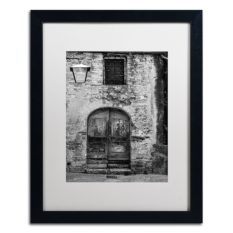 Trademark Fine Art ''San Gimignano Door'' by Moises Levy 16" x 20" White Matted Black Frame (ALI1097-B1620MF) image 1