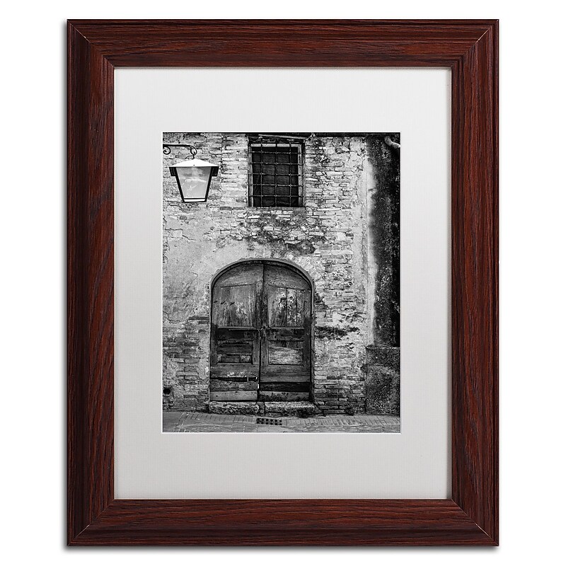 Trademark Fine Art ''San Gimignano Door'' by Moises Levy 11" x 14" White Matted Wood Frame (ALI1097-W1114MF) image 1