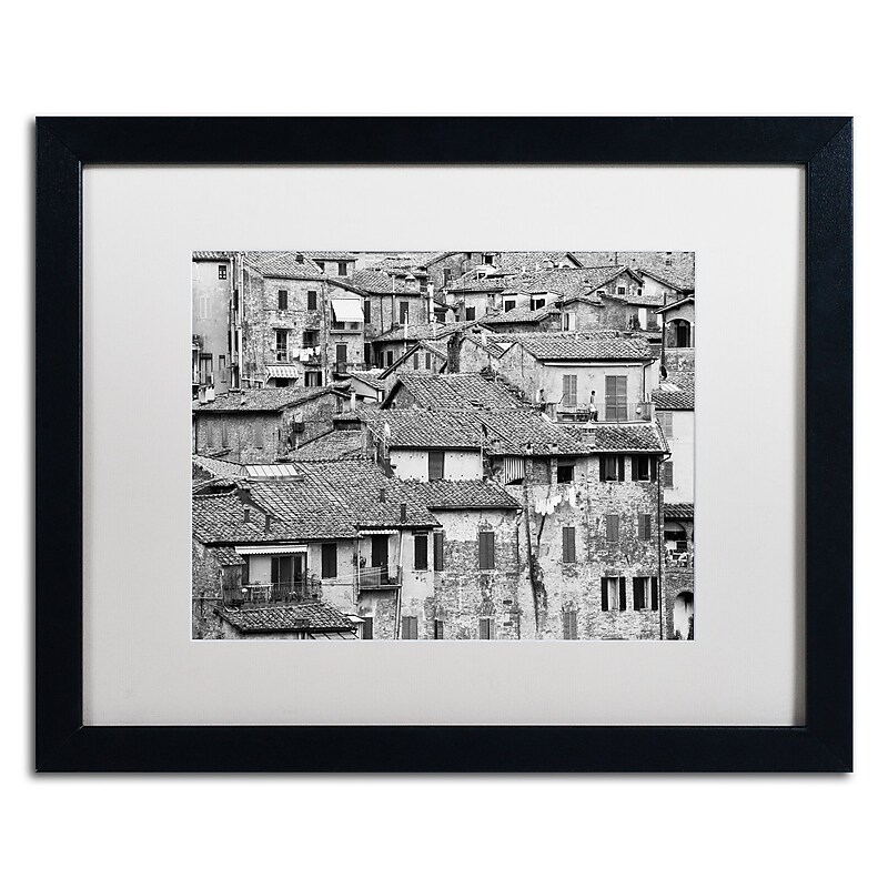 Trademark Fine Art ''San Gimignano Texture'' by Moises Levy 16" x 20" White Matted Black Frame (ALI1098-B1620MF) image 1