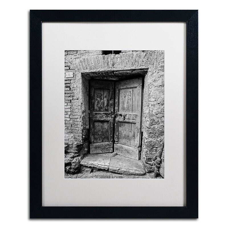 Trademark Fine Art ''Siena Door'' by Moises Levy 16" x 20" White Matted Black Frame (ALI1100-B1620MF) image 1