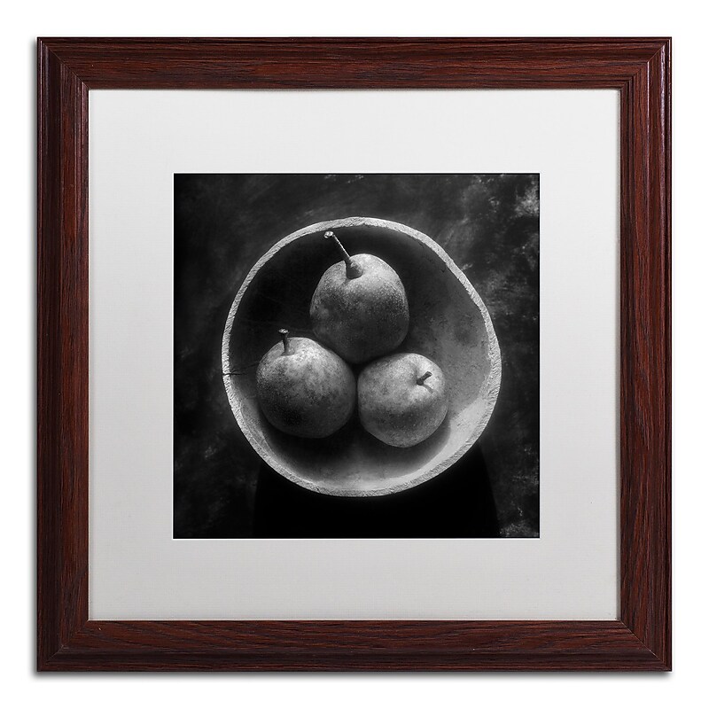 Trademark Fine Art ''Circulo de Peras'' by Moises Levy 16" x 16" White Matted Wood Frame (ALI1102-W1616MF) image 1