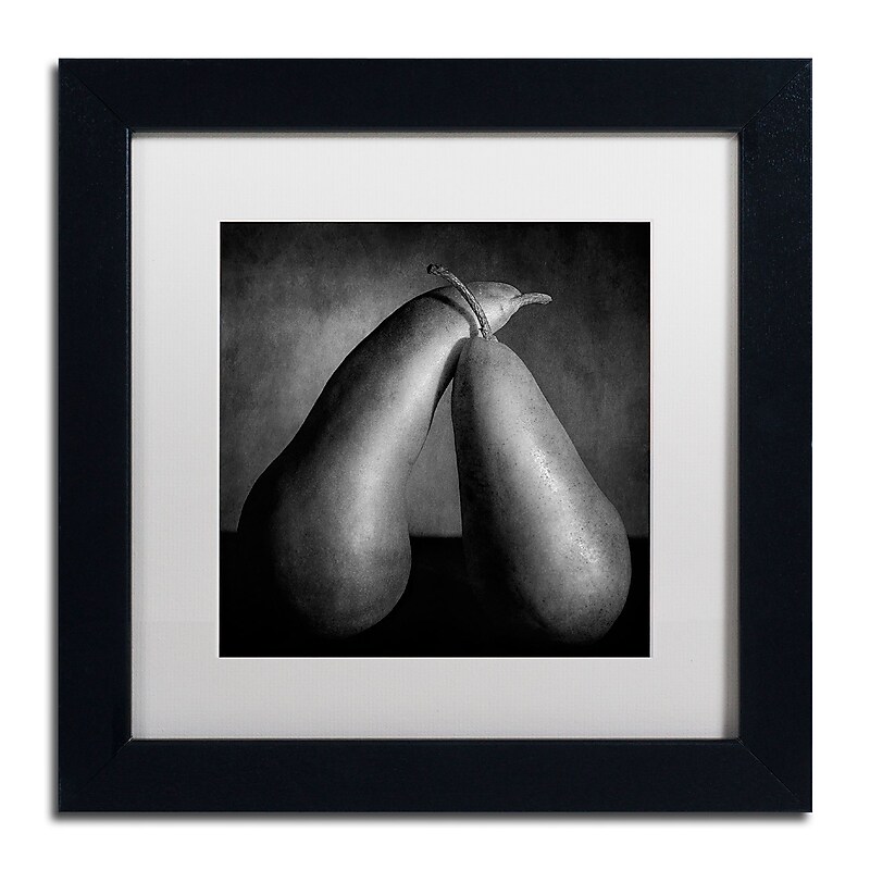 Trademark Fine Art ''Peras Tiernas'' by Moises Levy 11" x 11" White Matted Black Frame (ALI1104-B1111MF) image 1