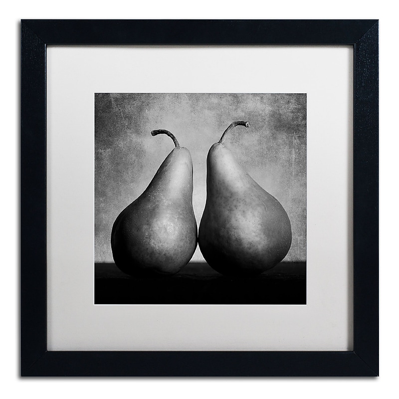 Trademark Fine Art ''Peras Enamoradas'' by Moises Levy 16" x 16" White Matted Black Frame (ALI1106-B1616MF) image 1