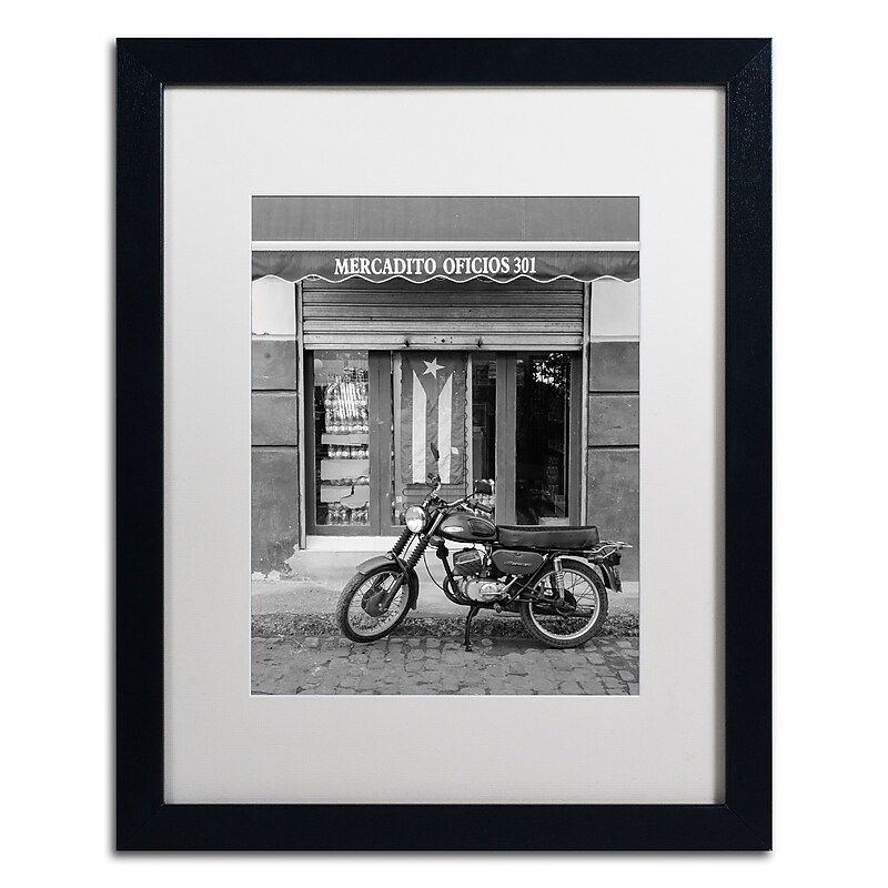 Trademark Fine Art ''Mercadito Oficios'' by Moises Levy 16" x 20" White Matted Black Frame (ALI1108-B1620MF) image 1