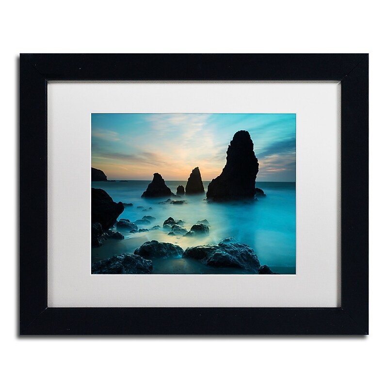 Trademark Fine Art ''Rodeo Beach I'' by Moises Levy 11" x 14" White Matted Black Frame (ALI1116-B1114MF) image 1