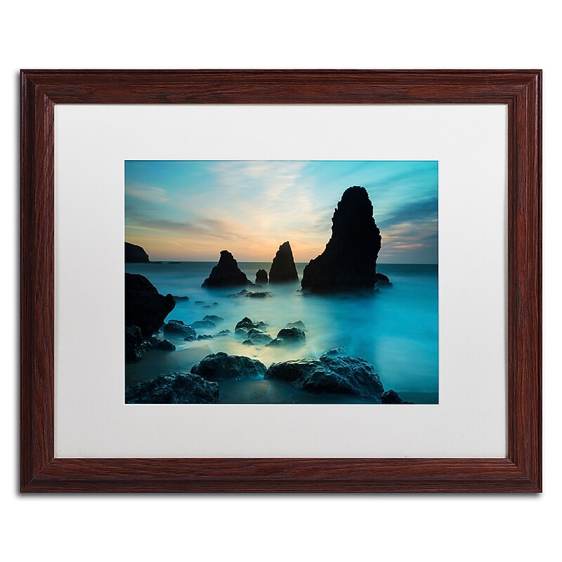 Trademark Fine Art ''Rodeo Beach I'' by Moises Levy 16" x 20" White Matted Wood Frame (ALI1116-W1620MF) image 1