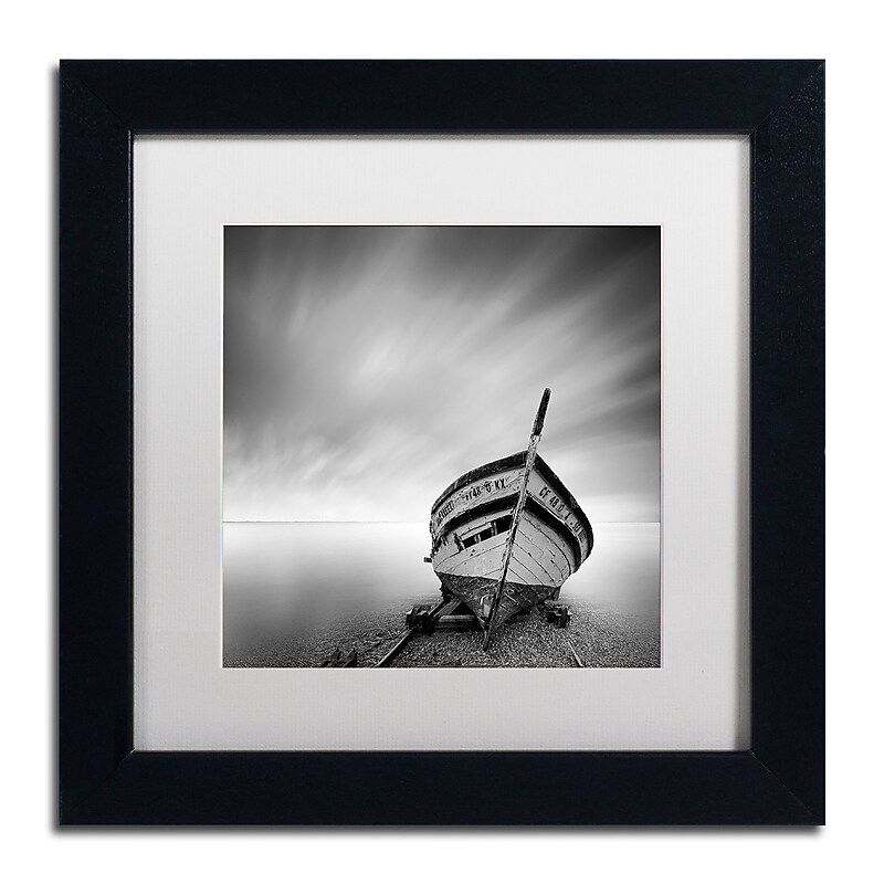 Trademark Fine Art ''Boat I'' by Moises Levy 11" x 11" White Matted Black Frame (ALI1120-B1111MF) image 1