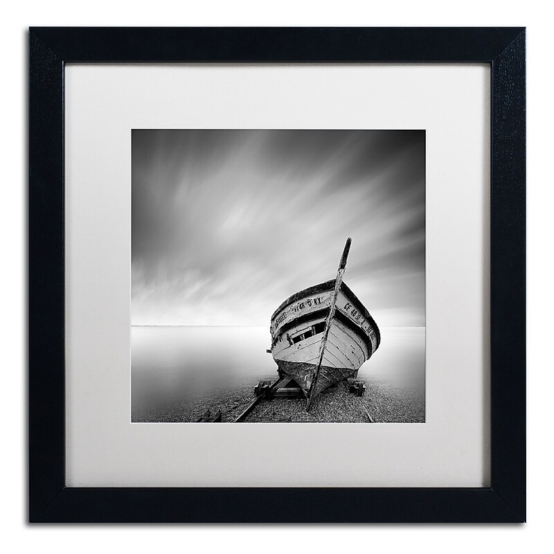 Trademark Fine Art ''Boat I'' by Moises Levy 16" x 16" White Matted Black Frame (ALI1120-B1616MF) image 1