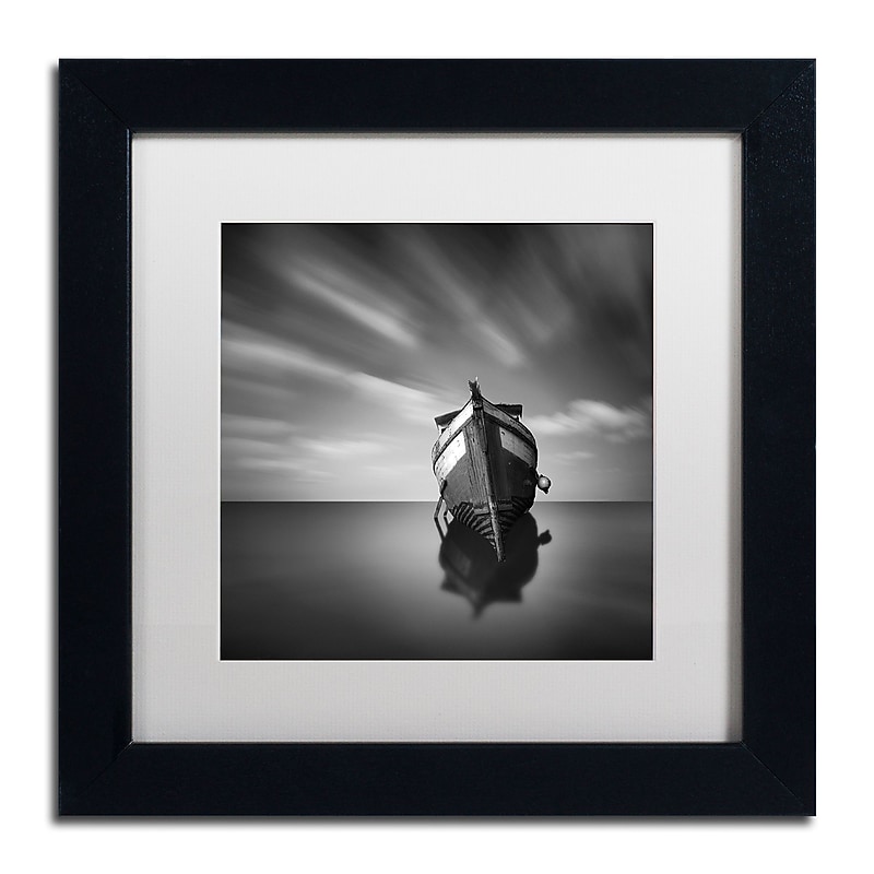 Trademark Fine Art ''My Boat IV'' by Moises Levy 11" x 11" White Matted Black Frame (ALI1124-B1111MF) image 1