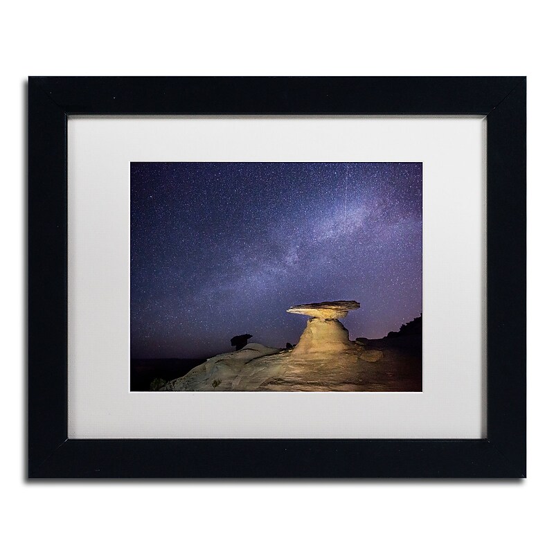 Trademark Fine Art ''Starry Night in Arizona III'' by Moises Levy 11" x 14" White Matted Black Frame (ALI1139-B1114MF) image 1