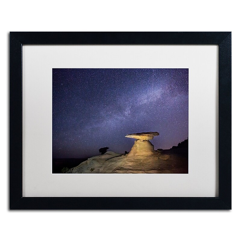 Trademark Fine Art ''Starry Night in Arizona III'' by Moises Levy 16" x 20" White Matted Black Frame (ALI1139-B1620MF) image 1