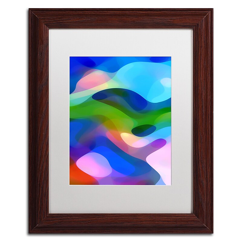 Trademark Fine Art ''Dappled Light 8 Blue'' by Amy Vangsgard  11" x 14" White Matted Wood Frame (AV0106-W1114MF) image 1