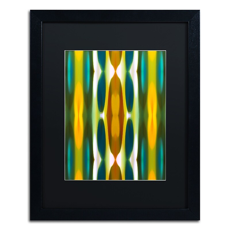 Trademark Fine Art ''Blue Green Yellow Pattern 14'' by Amy Vangsgard  16" x 20" Black Matted Black Frame (AV0119-B1620BMF) image 1