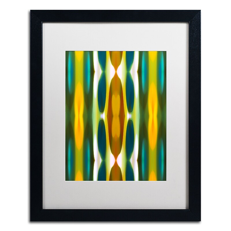 Trademark Fine Art ''Blue Green Yellow Pattern 14'' by Amy Vangsgard  16" x 20" White Matted Black Frame (AV0119-B1620MF) image 1