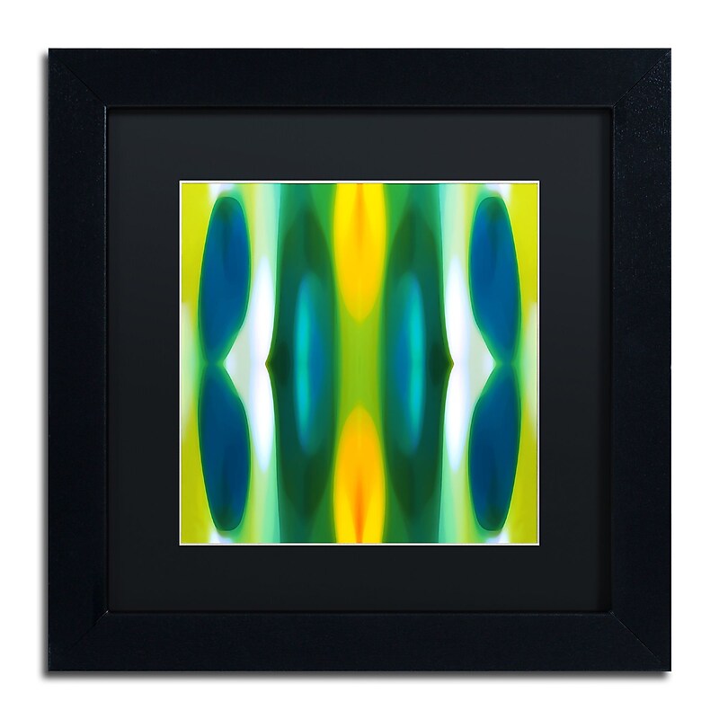 Trademark Fine Art ''Forest Pattern 11 Blue'' by Amy Vangsgard 11" x 11" Black Matted Black Frame (AV0122-B1111BMF) image 1