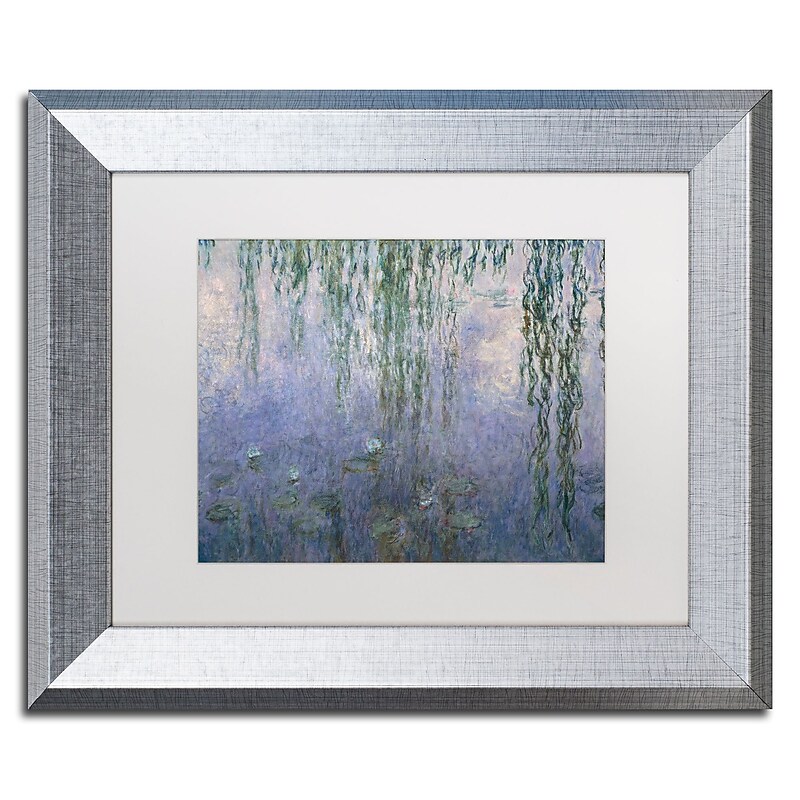Trademark Fine Art ''Water Lilies III 1840-1926'' by Claude Monet 11" x 14" White Matted Silver Frame (BL01465-S1114MF) image 1