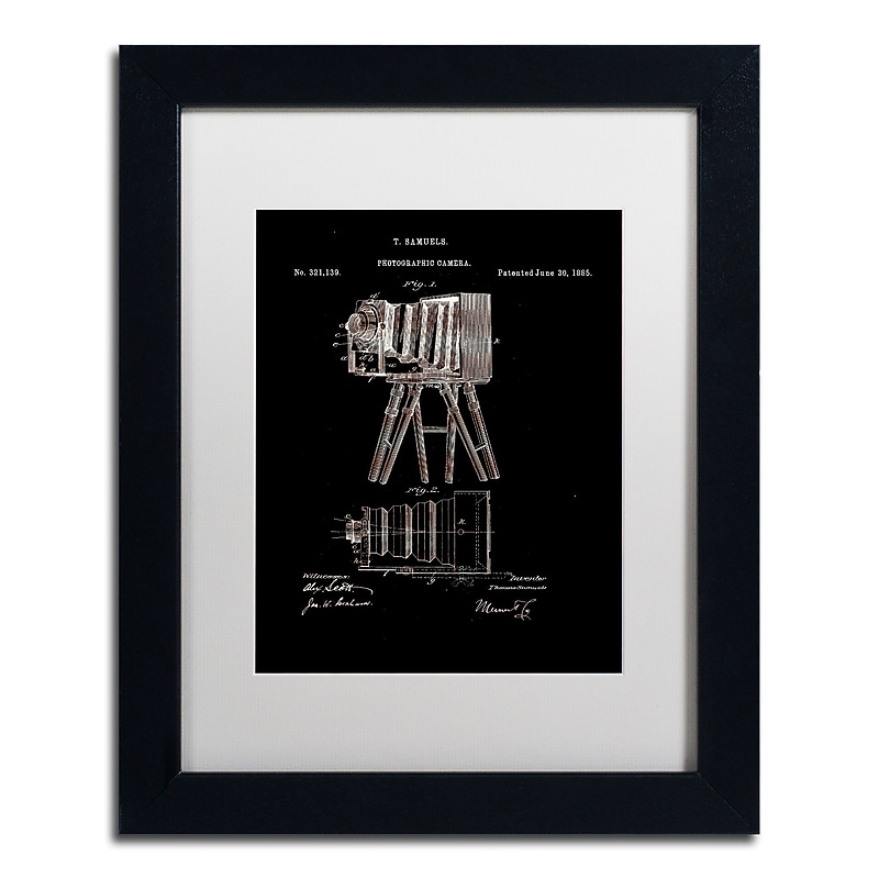 Trademark Fine Art ''Photographic Camera 1885 Black'' by Claire Doherty 11" x 14" White Matted Black Frame (CDO0016-B1114MF) image 1