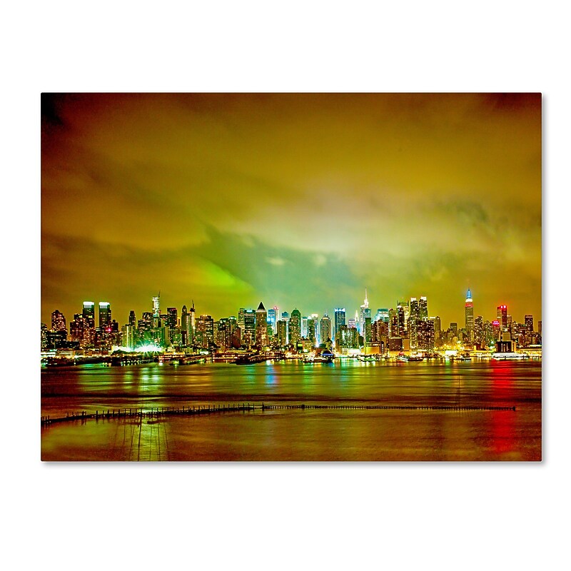 Trademark Fine Art ''City Skyline'' by Preston 35" x 47" Canvas Art (EM0508-C3547GG) image 1