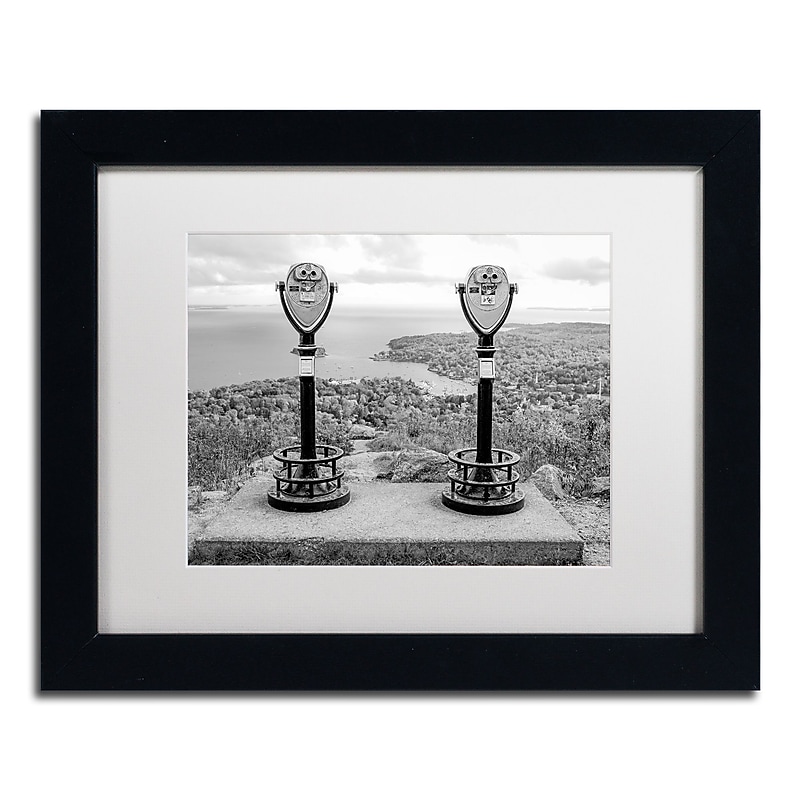 Trademark Fine Art ''Tower Viewers BW'' by Preston 11" x 14" White Matted Black Frame (EM0510-B1114MF) image 1