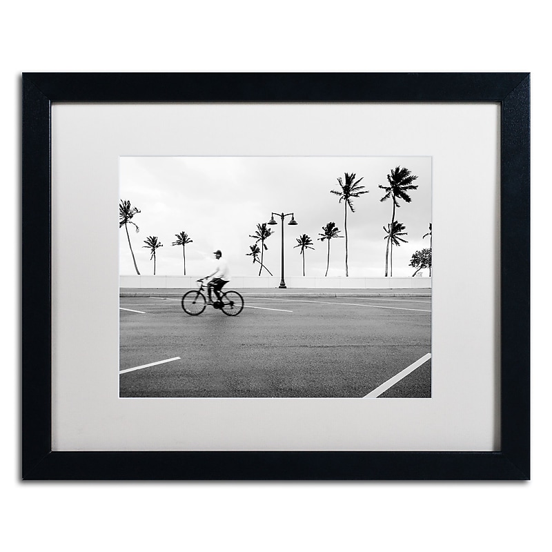 Trademark Fine Art ''Florida Beach Bike'' by Preston 16" x 20" White Matted Black Frame (EM0515-B1620MF) image 1