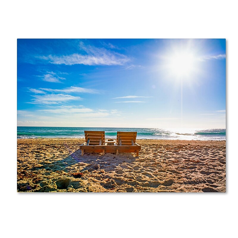 Trademark Fine Art ''Florida Beach Chair'' by Preston 24" x 32" Canvas Art (EM0517-C2432GG) image 1