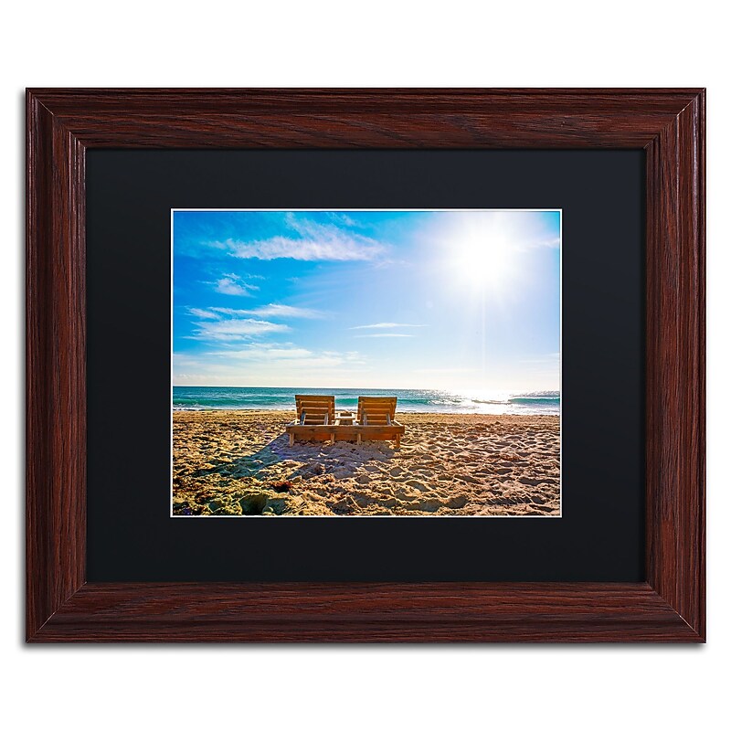 Trademark Fine Art ''Florida Beach Chair'' by Preston 11" x 14" Black Matted Wood Frame (EM0517-W1114BMF) image 1