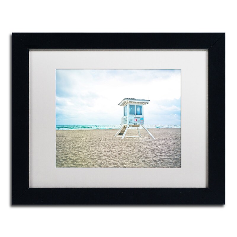 Trademark Fine Art ''Florida Beach Chair 2'' by Preston 11" x 14" White Matted Black Frame (EM0518-B1114MF) image 1