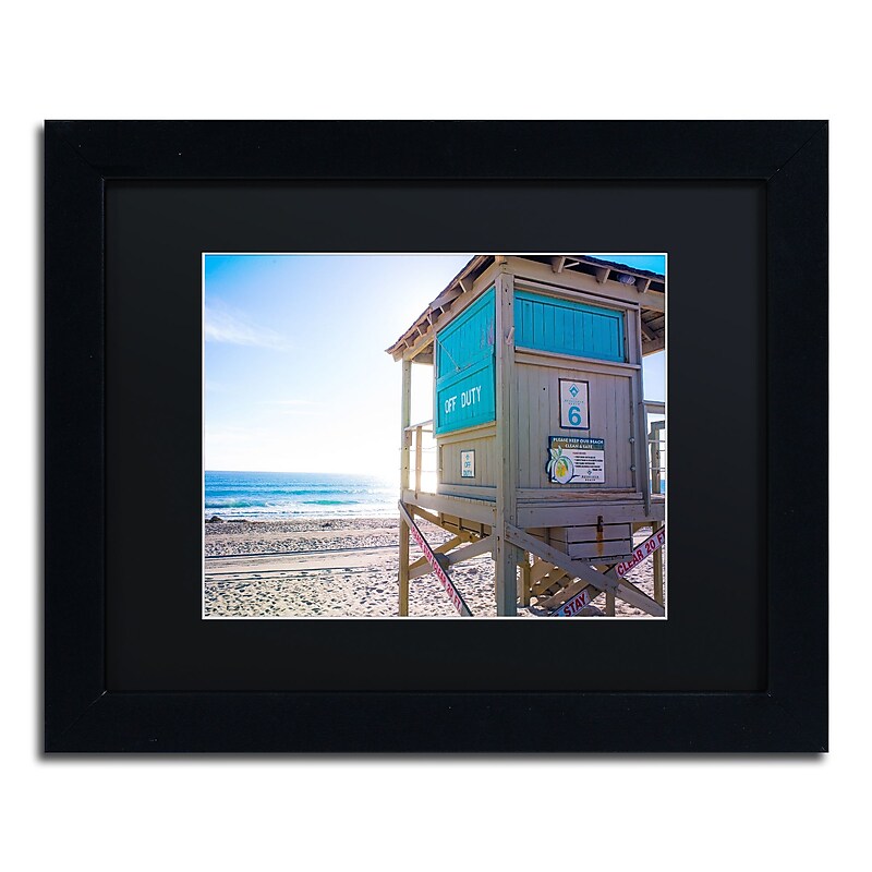 Trademark Fine Art ''Florida Beach Guard'' by Preston 11" x 14" Black Matted Black Frame (EM0520-B1114BMF) image 1