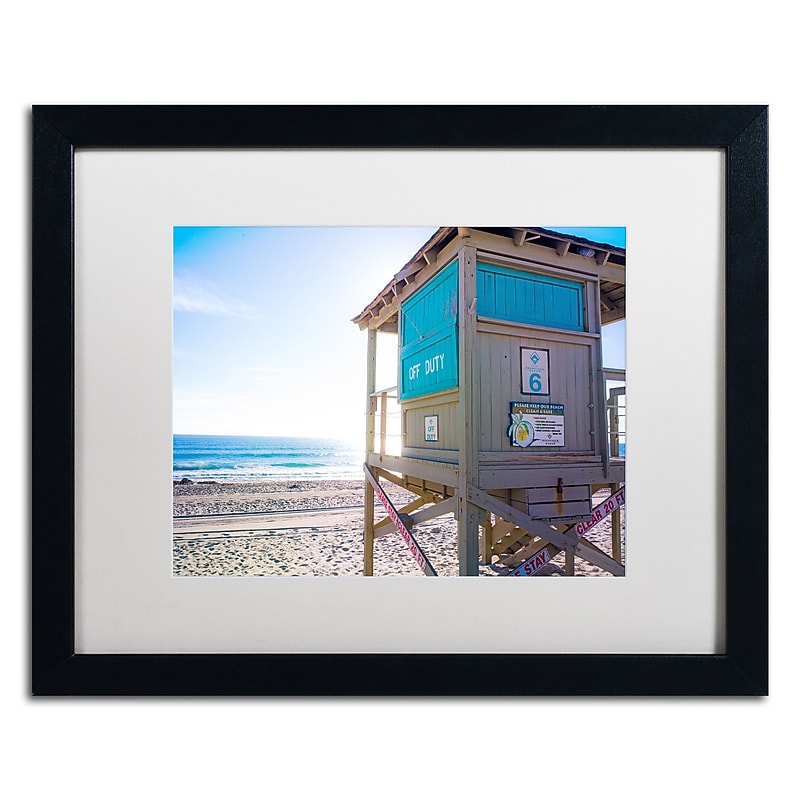 Trademark Fine Art ''Florida Beach Guard'' by Preston 16" x 20" White Matted Black Frame (EM0520-B1620MF) image 1
