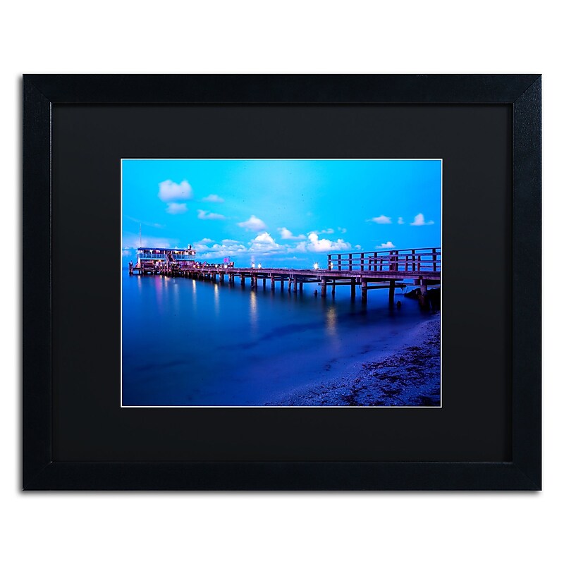 Trademark Fine Art ''Florida Pier'' by Preston 16" x 20" Black Matted Black Frame (EM0527-B1620BMF) image 1