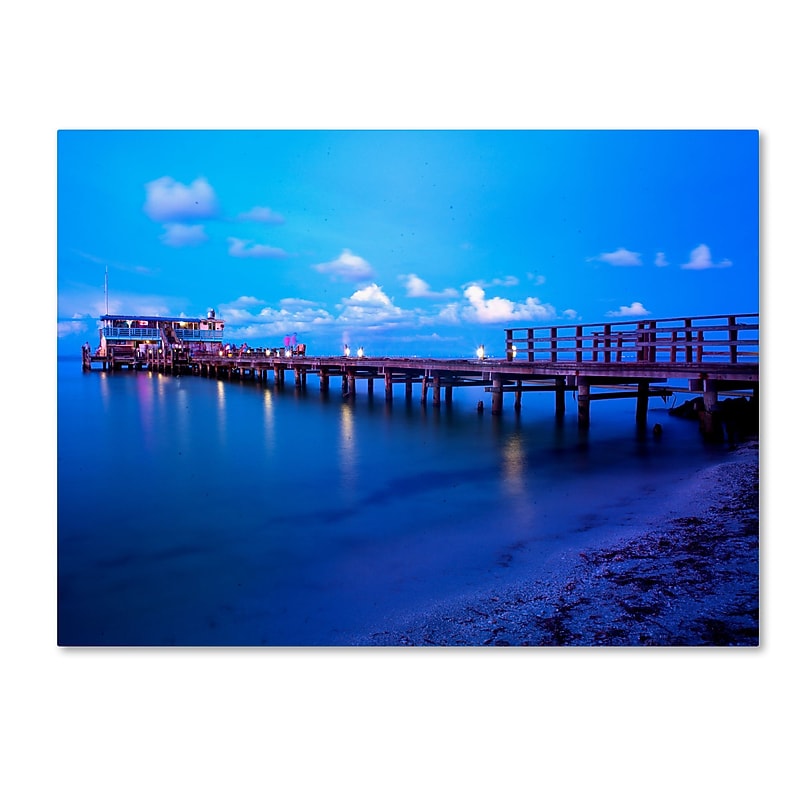 Trademark Fine Art ''Florida Pier'' by Preston 24" x 32" Canvas Art (EM0527-C2432GG) image 1
