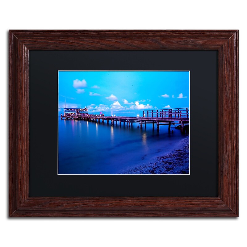 Trademark Fine Art ''Florida Pier'' by Preston 11" x 14" Black Matted Wood Frame (EM0527-W1114BMF) image 1
