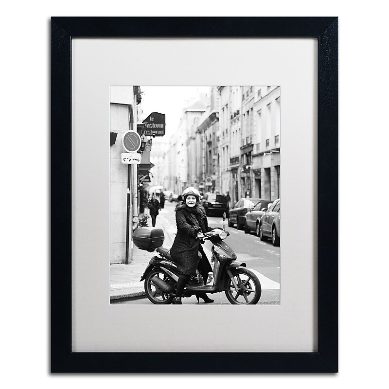 Trademark Fine Art ''Lady in Paris'' by Preston 16" x 20" White Matted Black Frame (EM0540-B1620MF) image 1