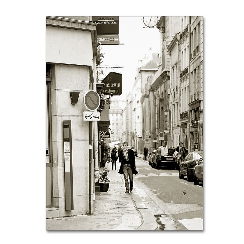 Trademark Fine Art ''Man in Paris'' by Preston 35" x 47" Canvas Art (EM0541-C3547GG) image 1